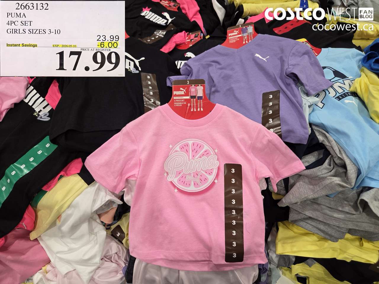 2663132 PUMA 4PC SET GIRLS SIZES 3-10 ($6.00 INSTANT SAVINGS EXPIRES ON 2026-05-10) $17.99