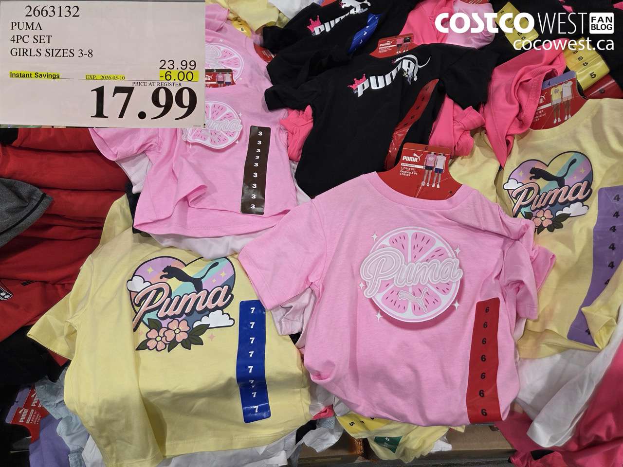 2663132 PUMA 4PC SET GIRLS SIZES 3-8 ($6.00 INSTANT SAVINGS EXPIRES ON 2026-05-10) $17.99