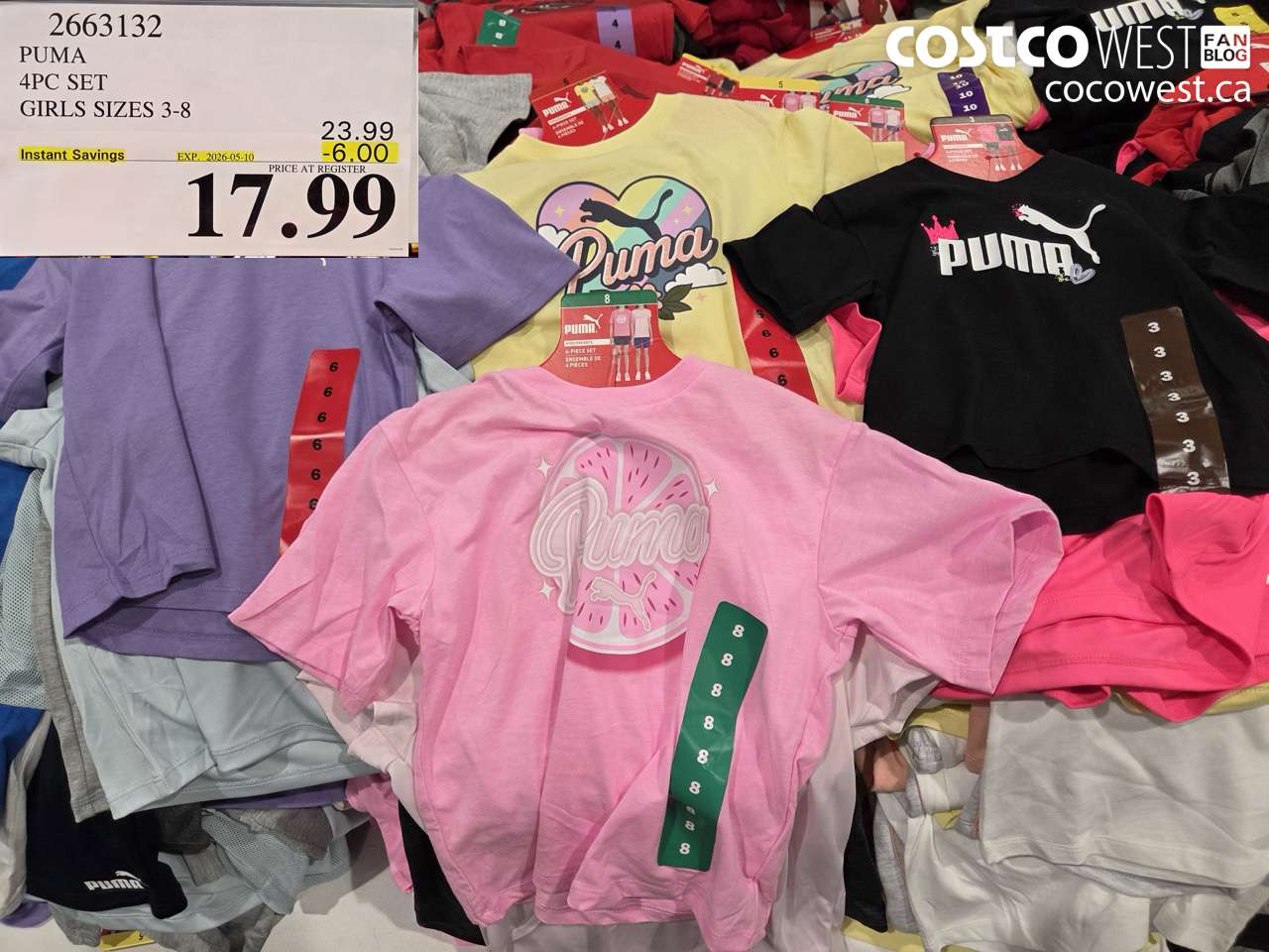 2663132 PUMA 4PC SET GIRLS SIZES 3-8 ($6.00 INSTANT SAVINGS EXPIRES ON 2026-05-10) $17.99
