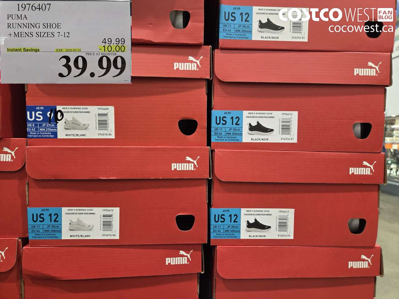 1976407 PUMA RUNNING SHOE MENS SIZES 7-12 ($10.00 INSTANT SAVINGS EXPIRES ON 2026-05-24) $39.99