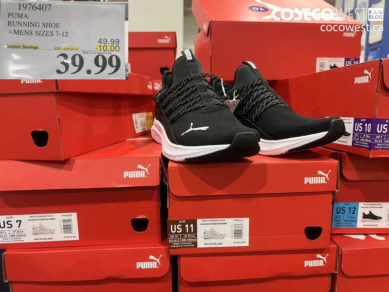 1976407 PUMA RUNNING SHOE +MENS SIZES 7-12 ($10.00 INSTANT SAVINGS EXPIRES ON 2026-05-24) $39.99