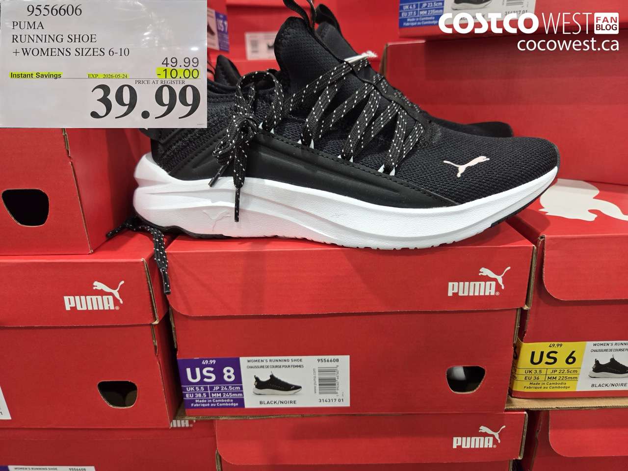 9556606 PUMA RUNNING SHOE + WOMENS SIZES 6-10 ($10.00 INSTANT SAVINGS EXPIRES ON 2026-05-24) $39.99