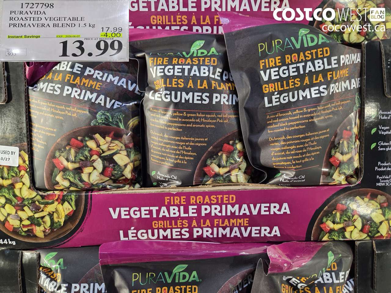 1727798 PURA VIDA ROASTED VEGETABLE PRIMAVERA BLEND 1.5 KG ($4.00 INSTANT SAVINGS EXPIRES ON 2026-06-07) $13.99
