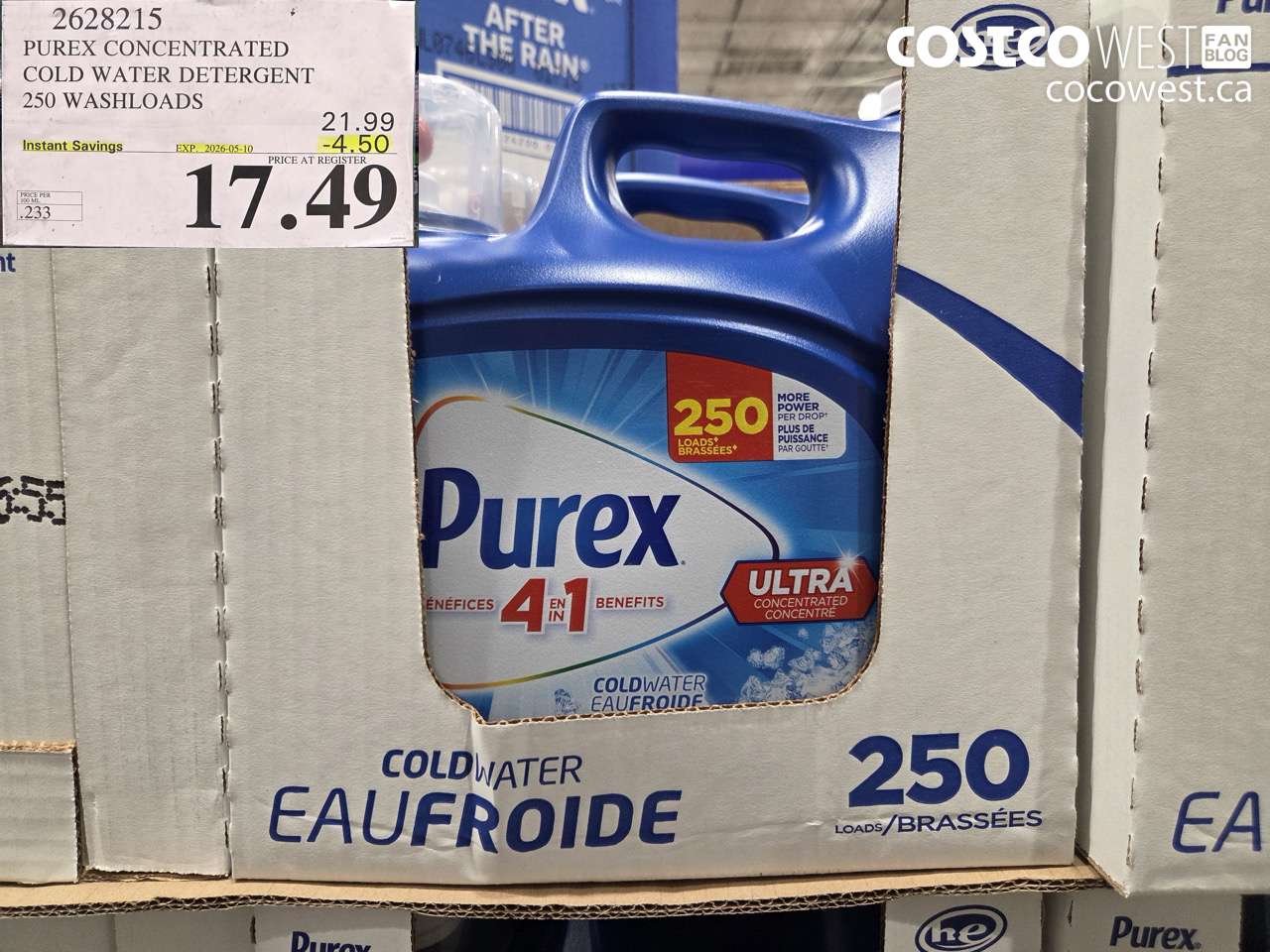 2628215 PUREX CONCENTRATED COLD WATER DETERGENT 250 WASHLOADS ($4.50 INSTANT SAVINGS EXPIRES ON 2026-05-10) $17.49
