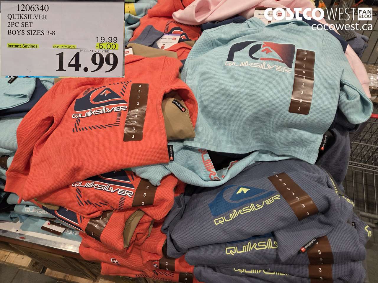 1206340 QUIKSILVER 2PC SET BOYS SIZES 3-8 ($5.00 INSTANT SAVINGS EXPIRES ON 2026-05-24) $14.99