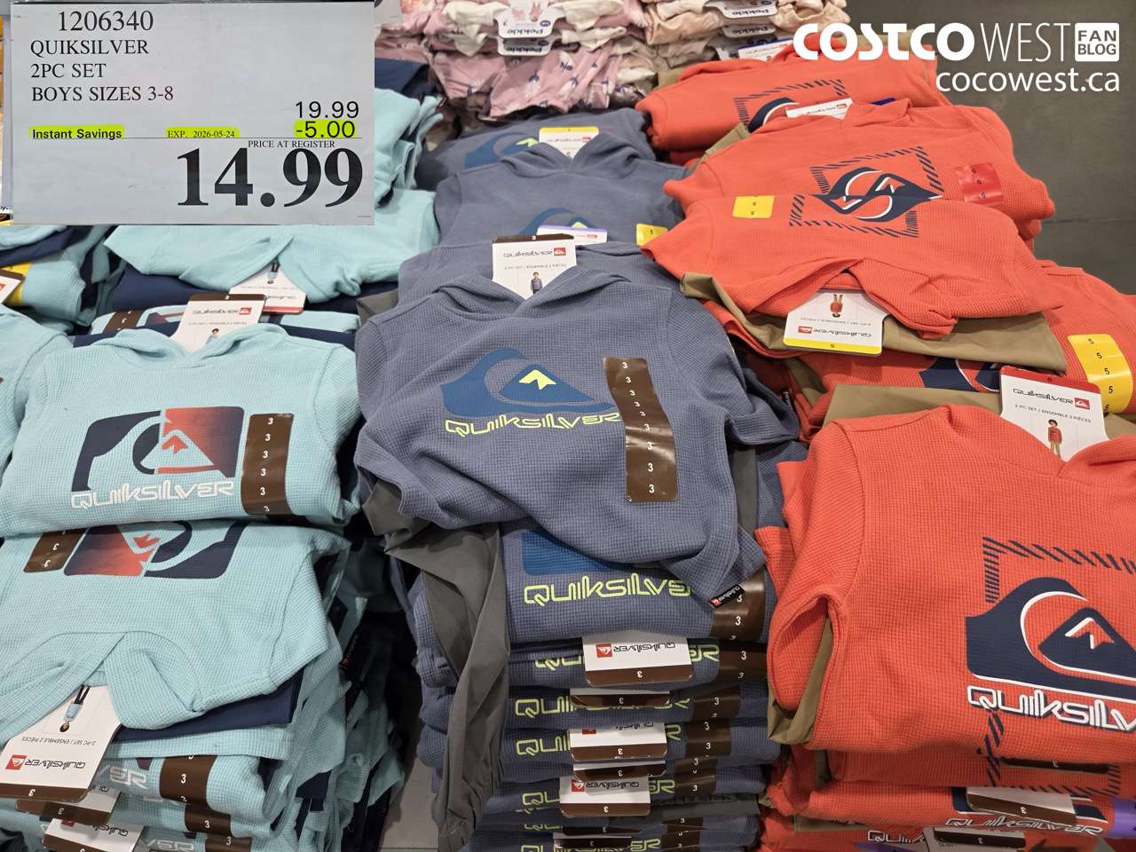 1206340 QUIKSILVER 2PC SET BOYS SIZES 3-8 ($5.00 INSTANT SAVINGS EXPIRES ON 2026-05-24) $14.99