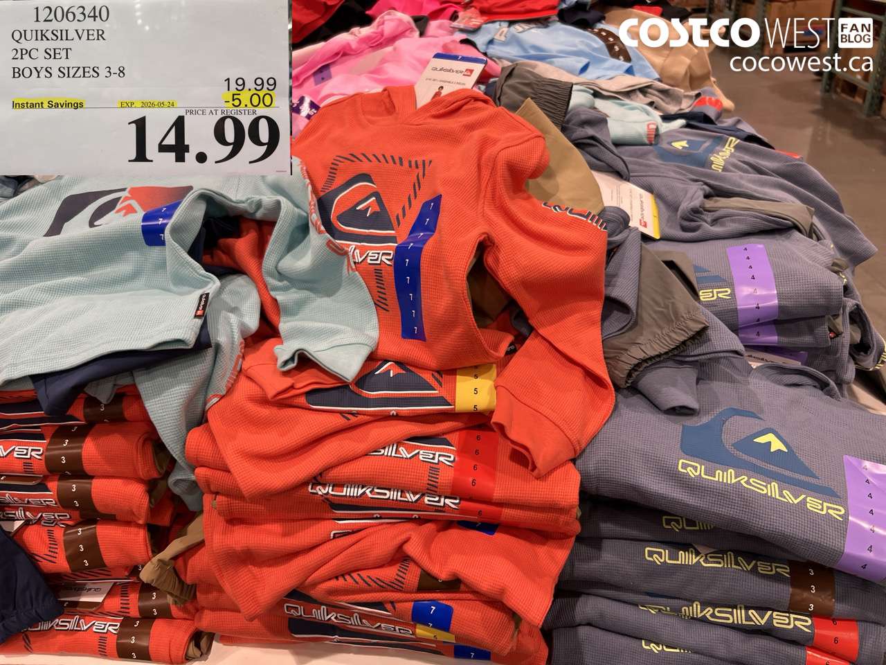 1206340 QUIKSILVER 2PC SET BOYS SIZES 3-8 ($5.00 INSTANT SAVINGS EXPIRES ON 2026-05-24) $14.99