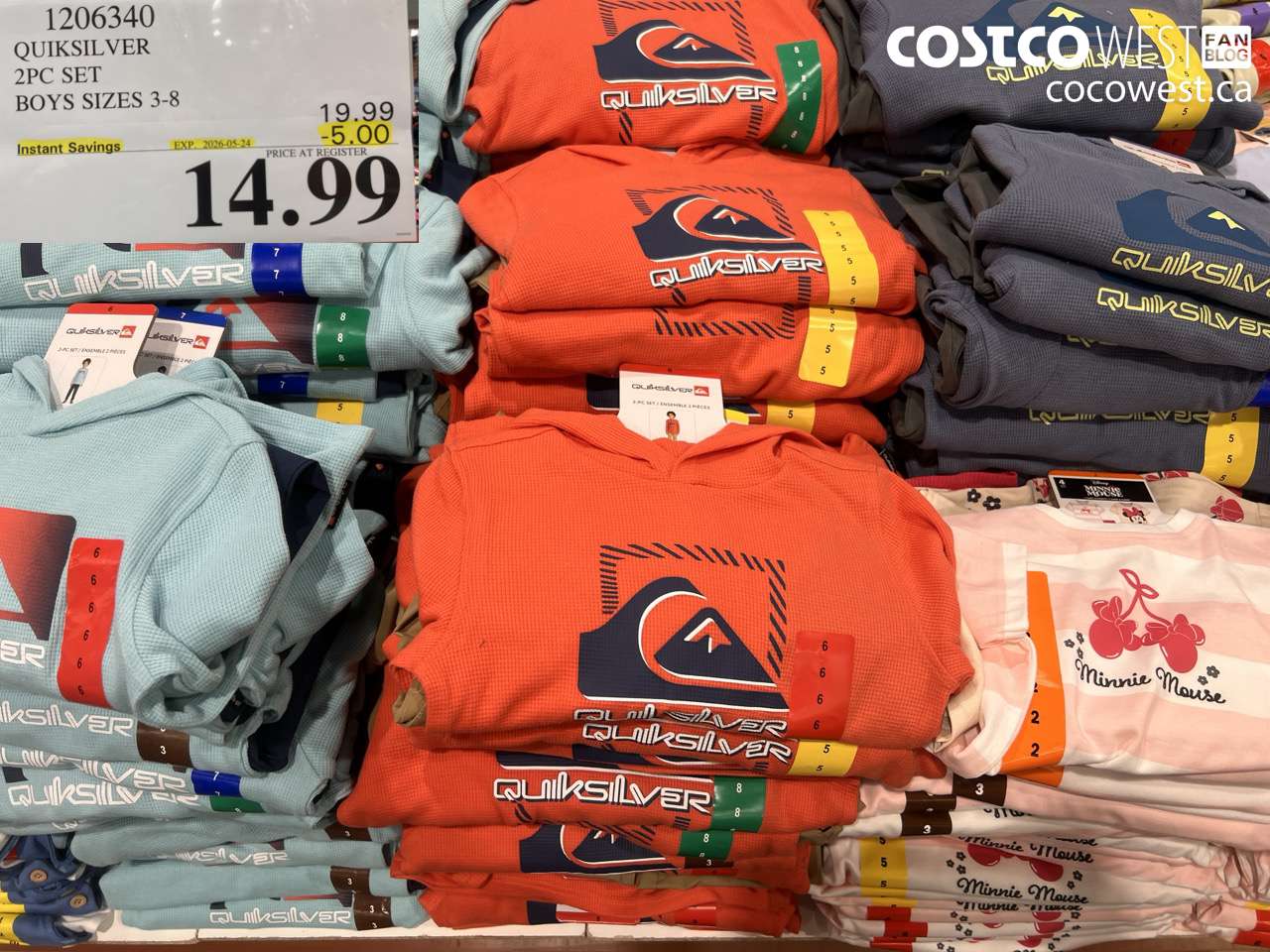 1206340 QUIKSILVER 2PC SET BOYS SIZES 3-8 ($5.00 INSTANT SAVINGS EXPIRES ON 2026-05-24) $14.99