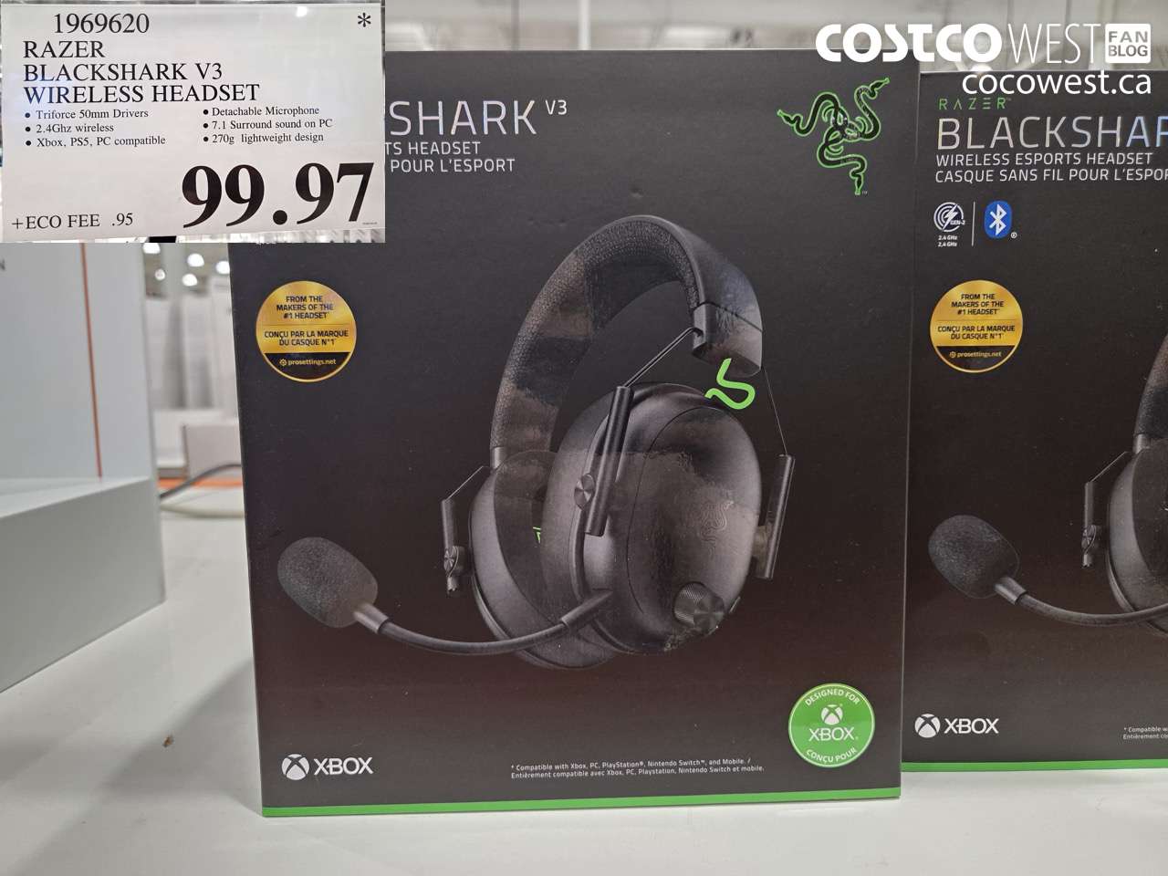 1969620 RAZER BLACKSHARK V3 WIRELESS HEADSET $99.97