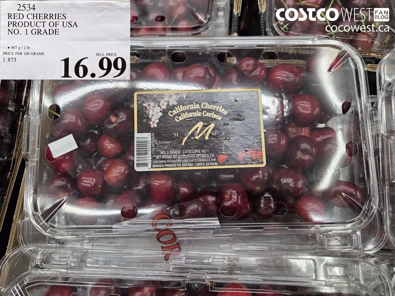 2534 RED CHERRIES PRODUCT OF USA NO. 1 GRADE $16.99