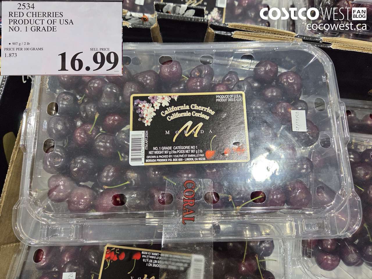 2534 RED CHERRIES PRODUCT OF USA NO. 1 GRADE $16.99
