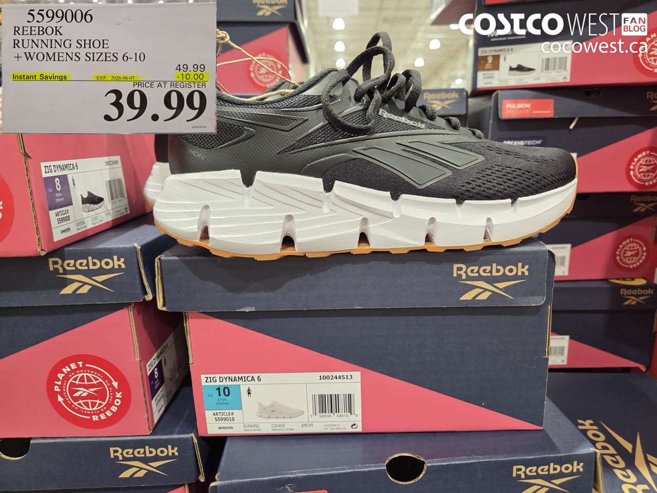 5599006 REEBOK RUNNING SHOE WOMENS SIZES 6-10 ($10.00 INSTANT SAVINGS EXPIRES ON 2026-06-07) $39.99
