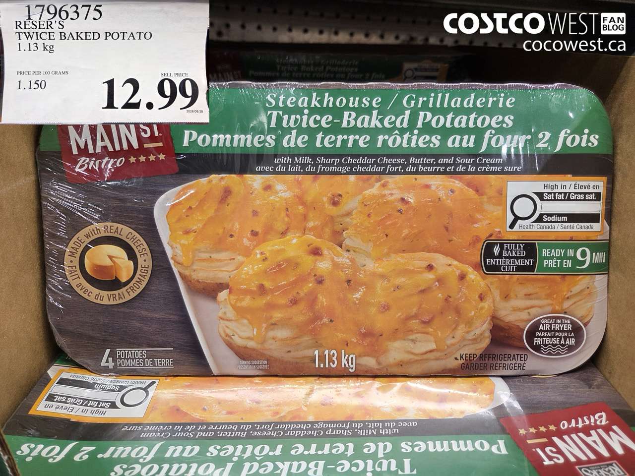 1796375 RESER'S TWICE BAKED POTATO 1.13 KG $12.99