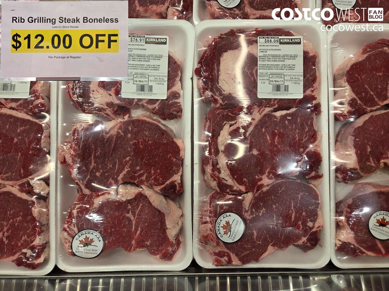 21877 RIB GRILLING STEAK BONELESS ($12.00 INSTANT SAVINGS)