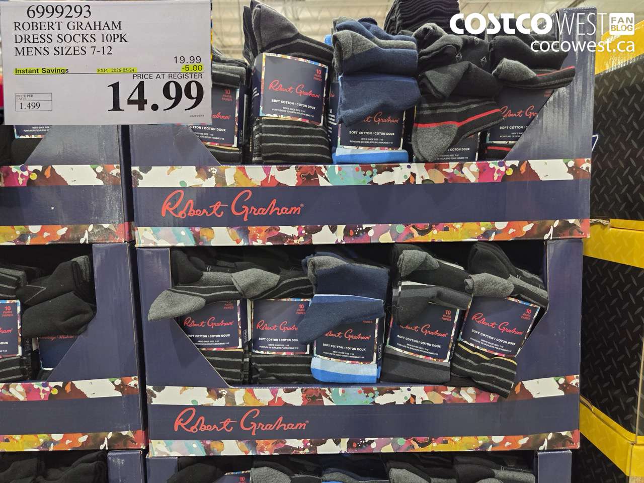 6999293 ROBERT GRAHAM DRESS SOCKS 10PK MENS SIZES 7-12 ($5.00 INSTANT SAVINGS EXPIRES ON 2026-05-24) $14.99