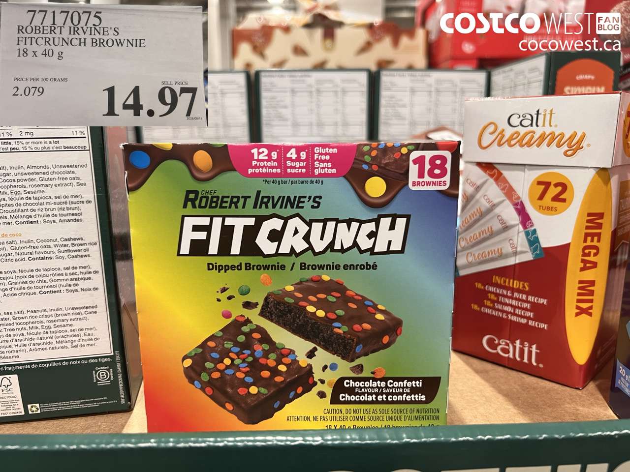 7717075 ROBERT IRVINE'S FITCRUNCH BROWNIE 18 X 40 G $14.97
