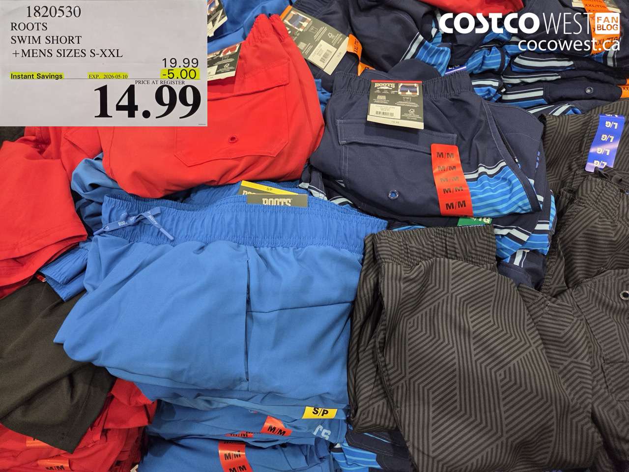 1820530 ROOTS SWIM SHORT +MENS SIZES S-XXL ($5.00 INSTANT SAVINGS EXPIRES ON 2026-05-10) $14.99