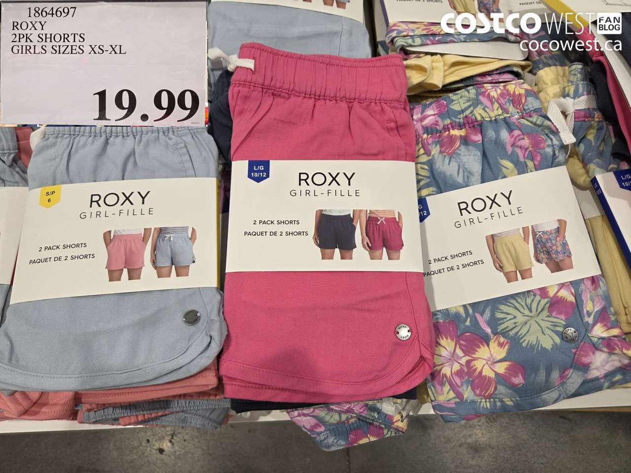 1864697 ROXY 2PK SHORTS GIRLS SIZES XS-XL $19.99