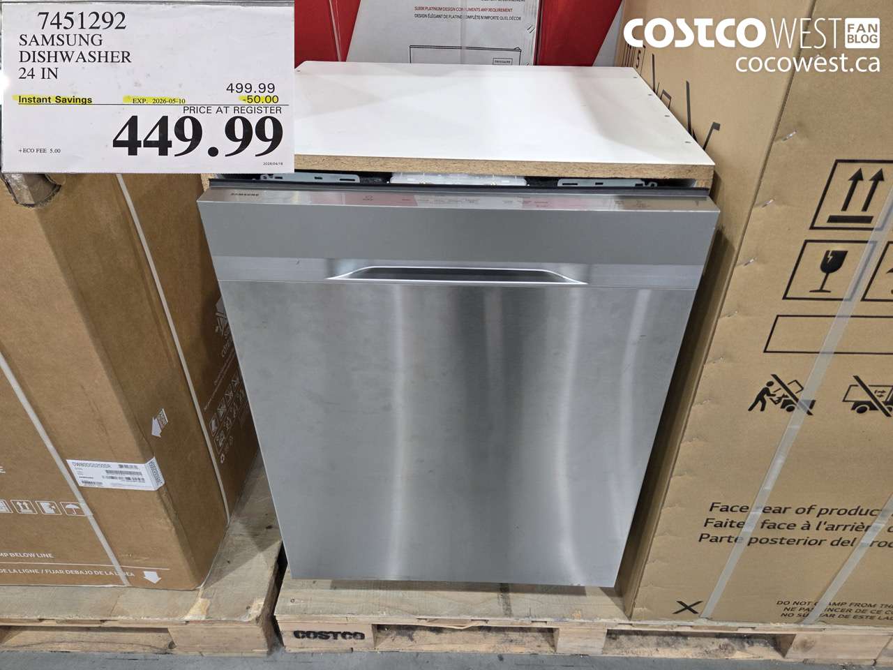 7451292 SAMSUNG DISHWASHER 24 IN ($50.00 INSTANT SAVINGS EXPIRES ON 2026-05-10) $449.99