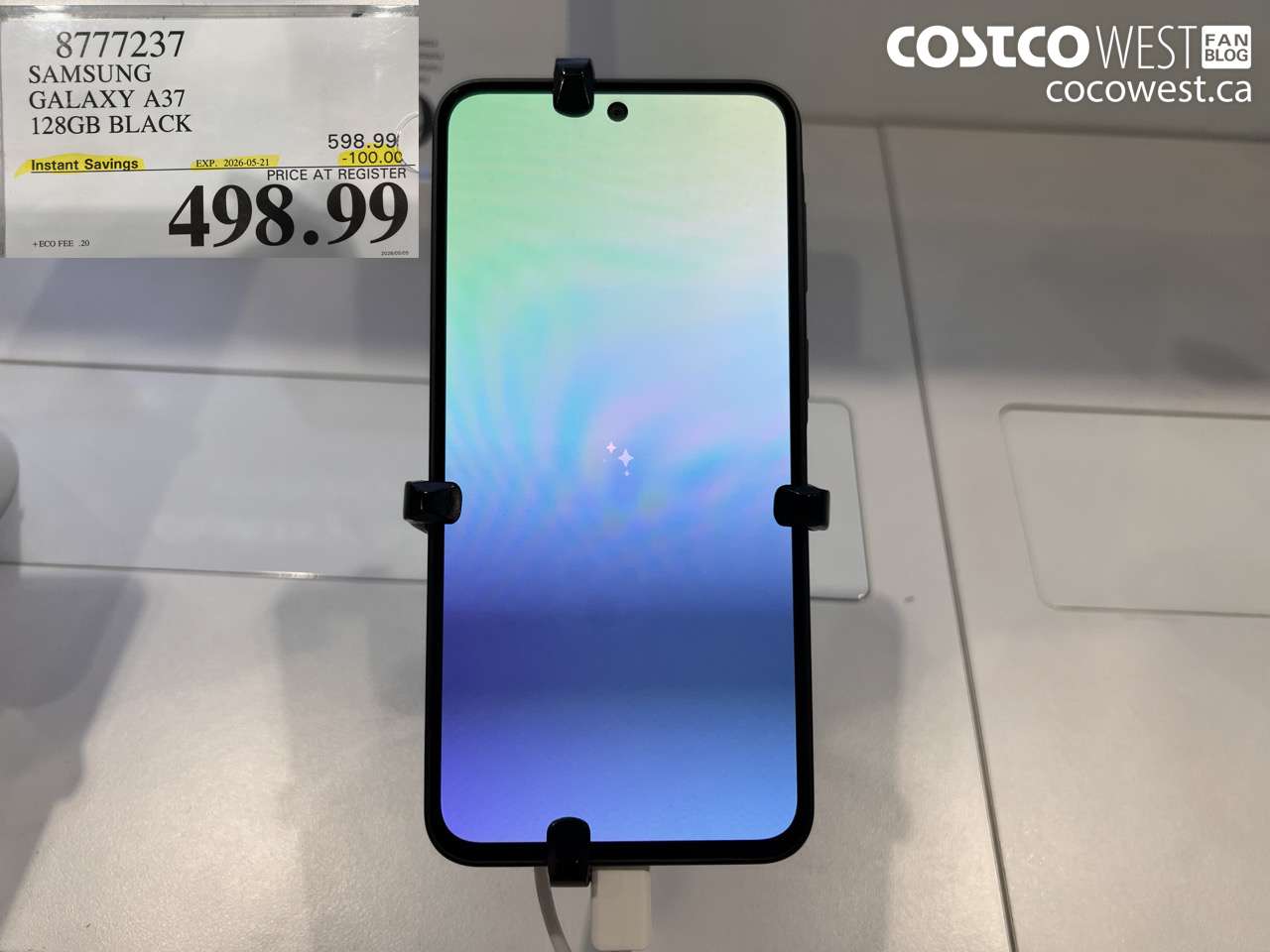 8777237 SAMSUNG GALAXY A37 128GB BLACK ($100.00 INSTANT SAVINGS EXPIRES ON 2026-05-21) $498.99