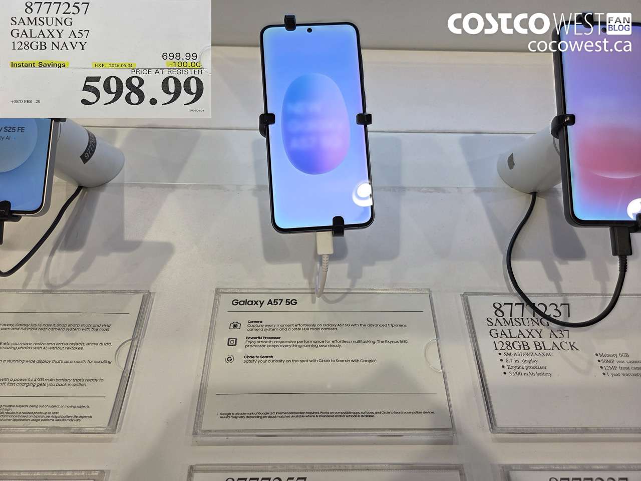 8777257 SAMSUNG GALAXY A57 128GB NAVY ($100.00 INSTANT SAVINGS EXPIRES ON 2026-06-04) $598.99