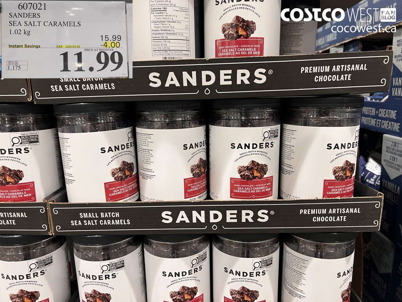 607021 SANDERS SEA SALT CARAMELS 1.02 KG ($4.00 INSTANT SAVINGS EXPIRES ON 2026-05-24) $11.99