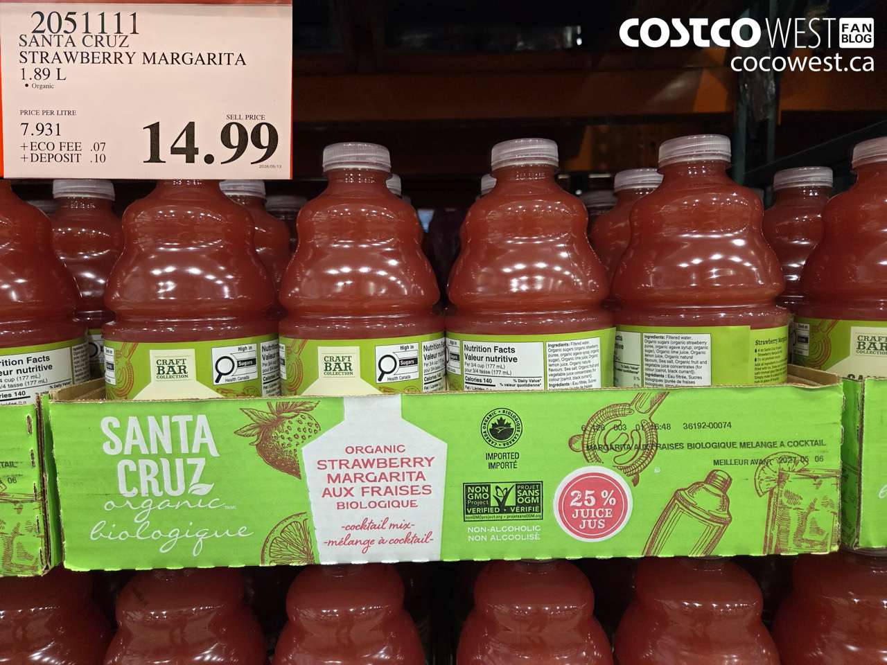 2051111 SANTA CRUZ STRAWBERRY MARGARITA 1.89 L $14.99