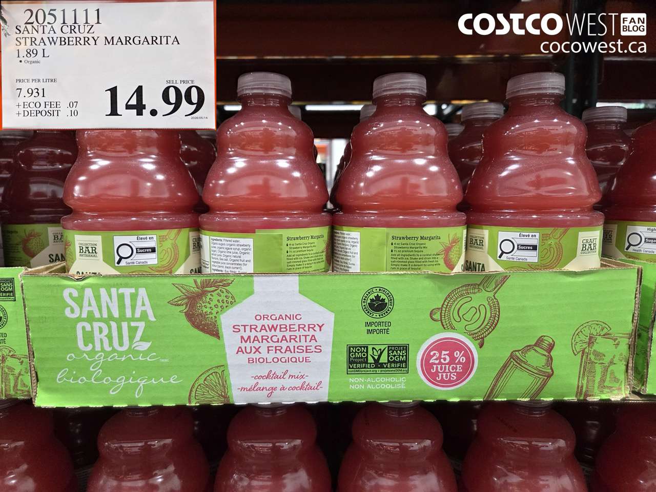 2051111 SANTA CRUZ STRAWBERRY MARGARITA 1.89 L $14.99