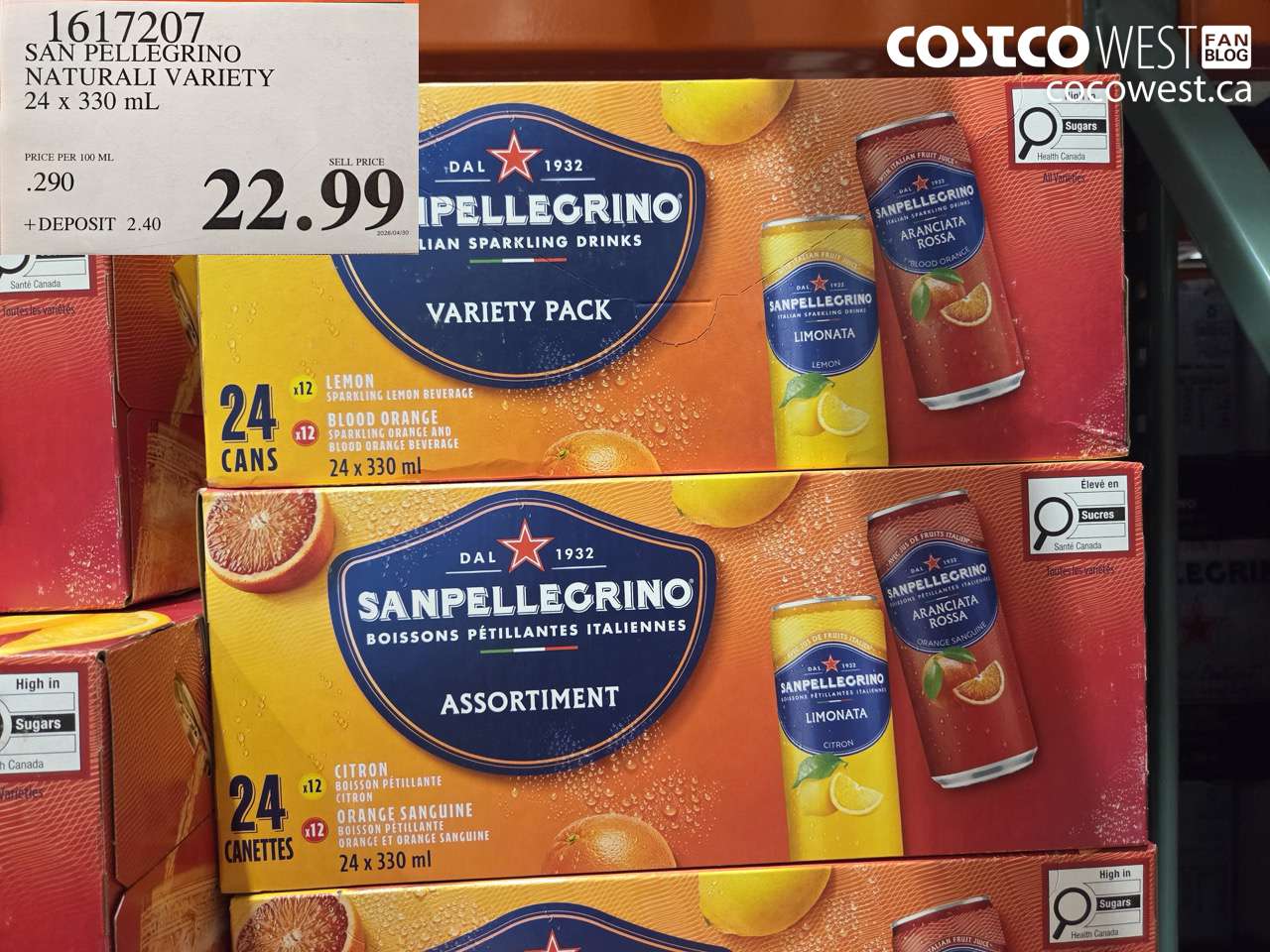1617207 SAN PELLEGRINO NATURALI VARIETY 24 X 330 ML $22.99