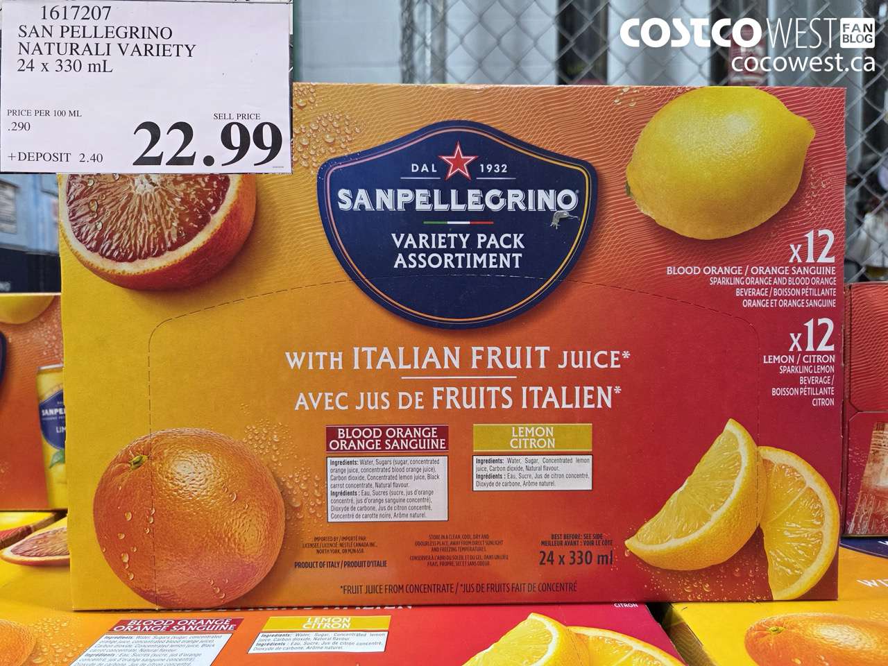 1617207 SAN PELLEGRINO NATURALI VARIETY 24 X 330 ML $22.99