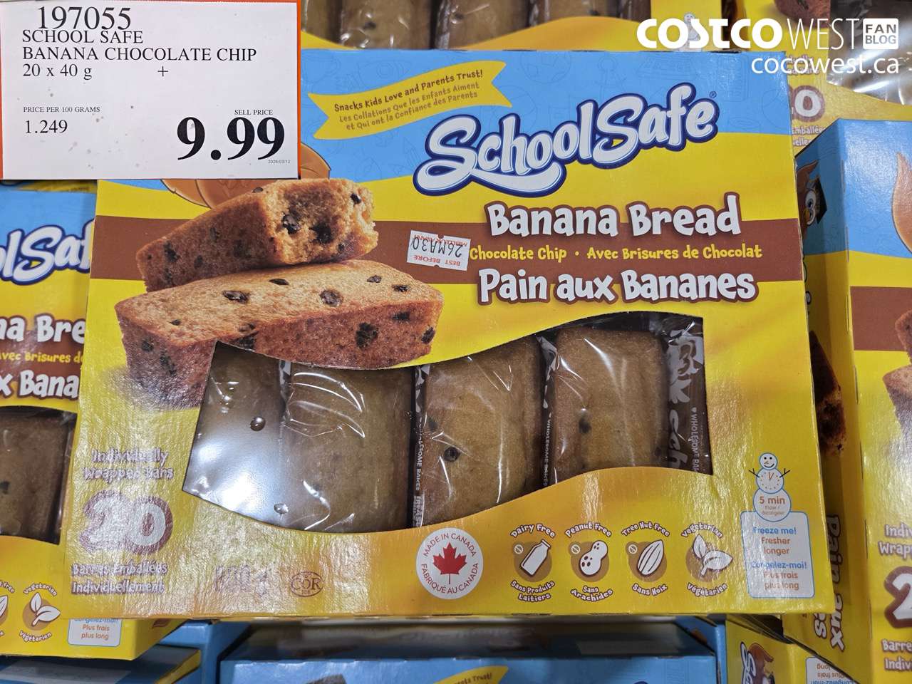 197055 SCHOOL SAFE BANANA CHOCOLATE CHIP 20 X 40 G $9.99