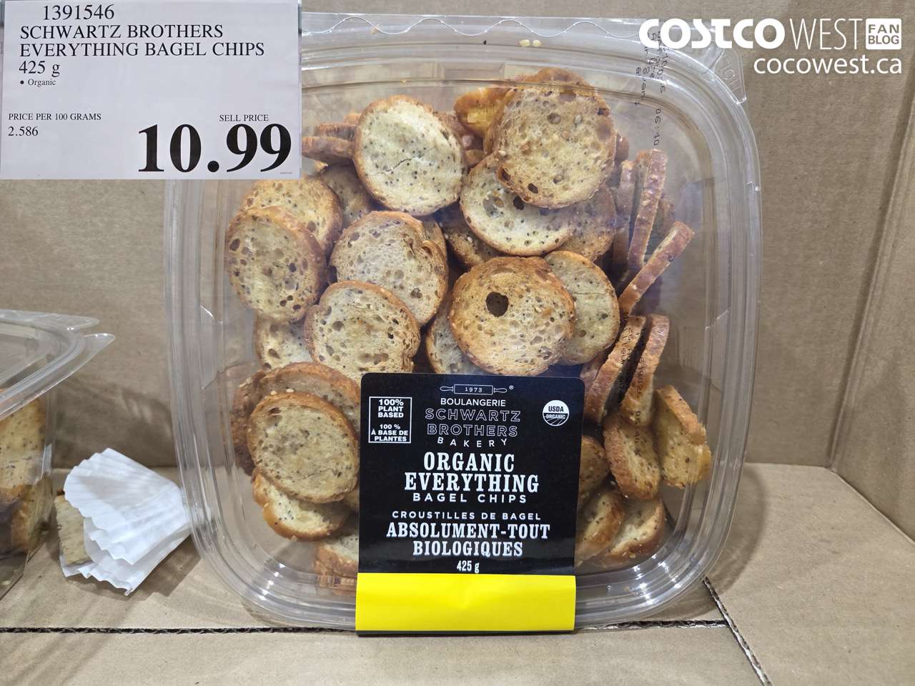 1391546 SCHWARTZ BROTHERS EVERYTHING BAGEL CHIPS 425 G $10.99