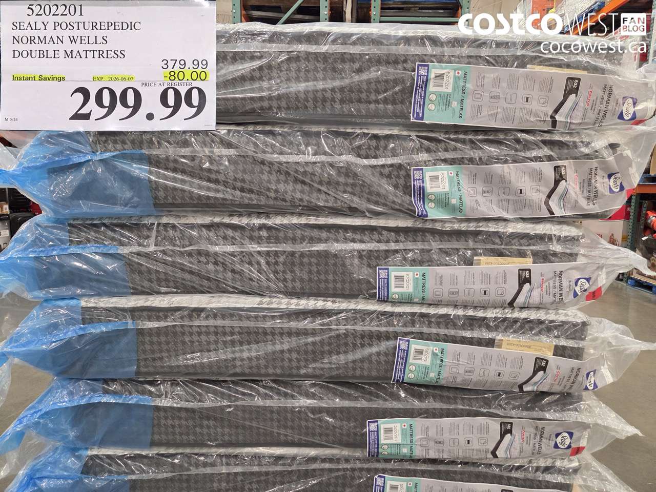 5202201 SEALY POSTUREPEDIC NORMAN WELLS DOUBLE MATTRESS ($80.00 INSTANT SAVINGS EXPIRES ON 2026-06-07) $299.99