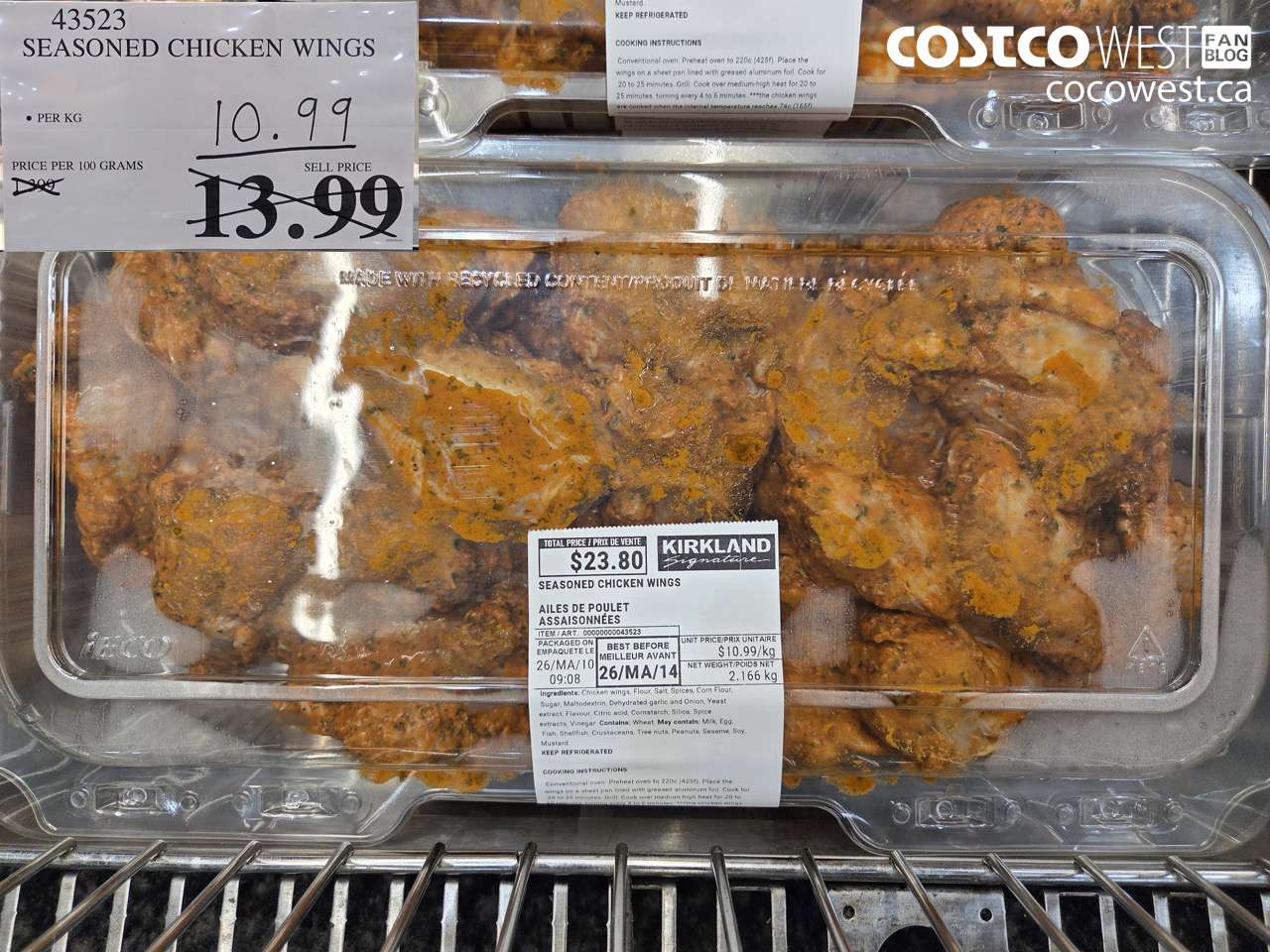 43523 SEASONED CHICKEN WINGS $10.99