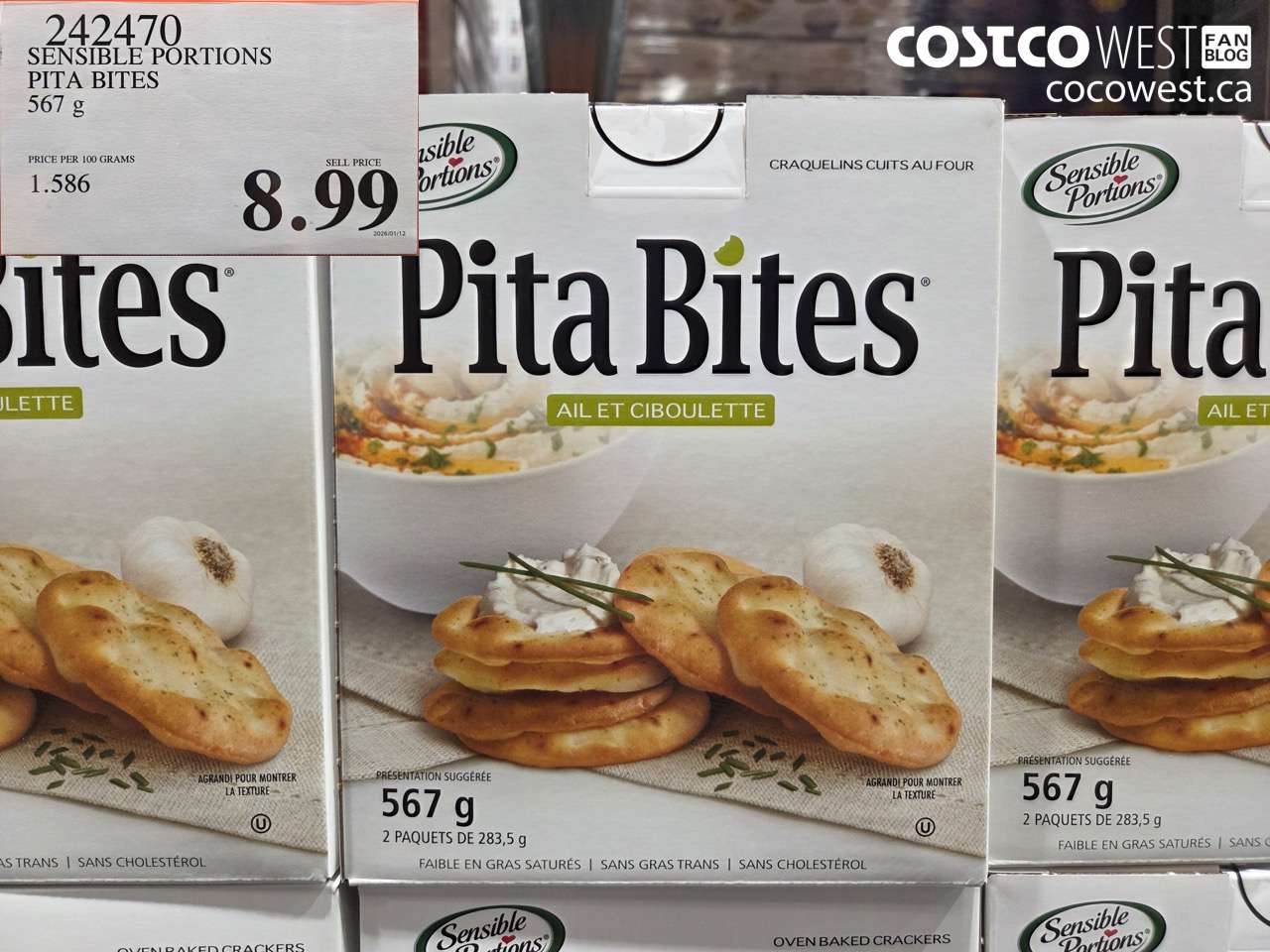 242470 SENSIBLE PORTIONS PITA BITES 567 G $8.99