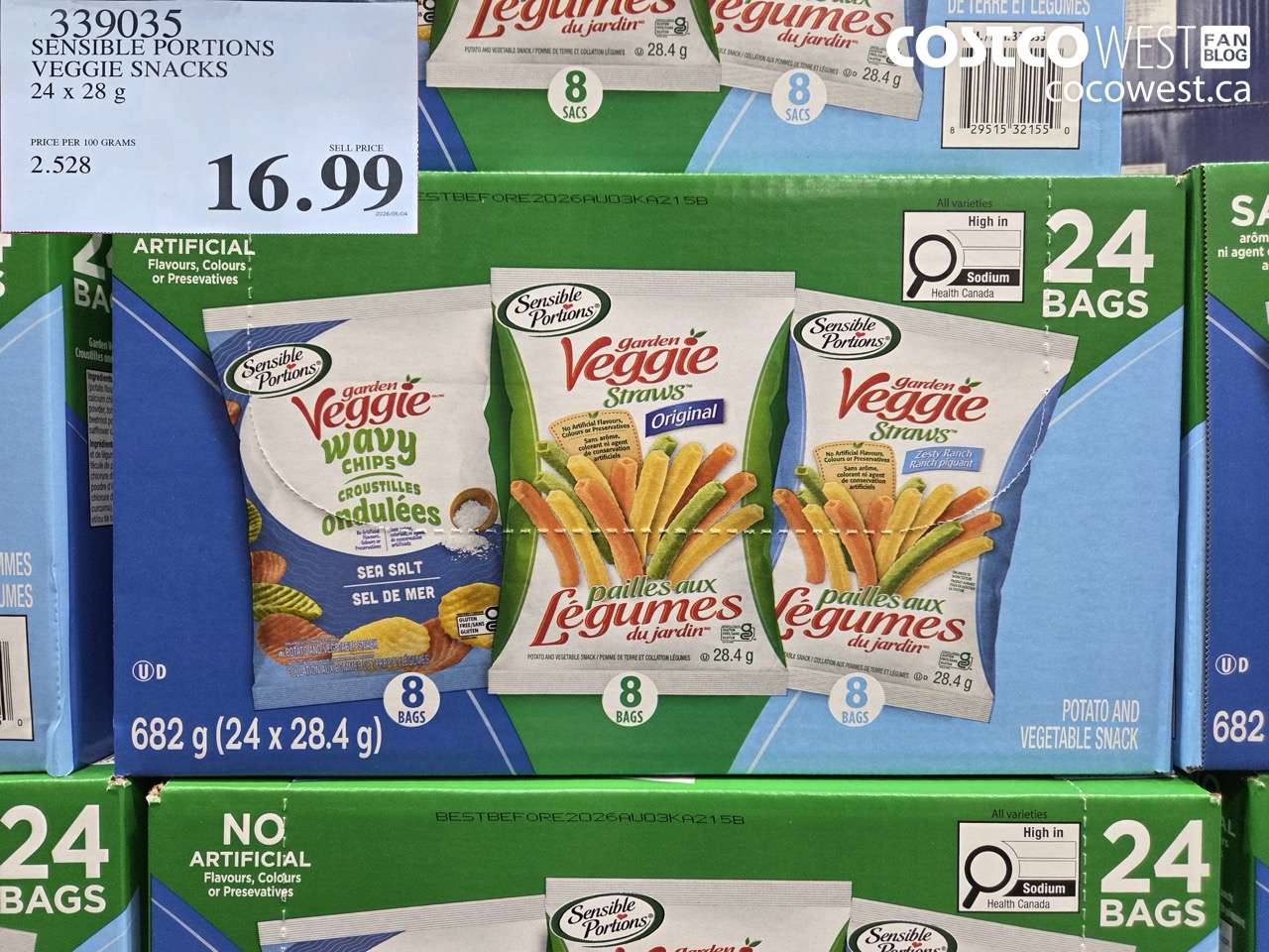 339035 SENSIBLE PORTIONS VEGGIE SNACKS 24 X 28 G $16.99