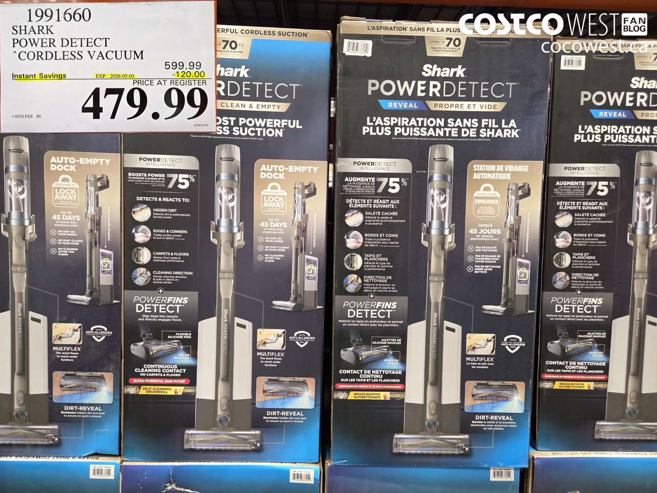 1991660 SHARK POWER DETECT CORDLESS VACUUM ($120.00 INSTANT SAVINGS EXPIRES ON 2026-05-03) $479.99