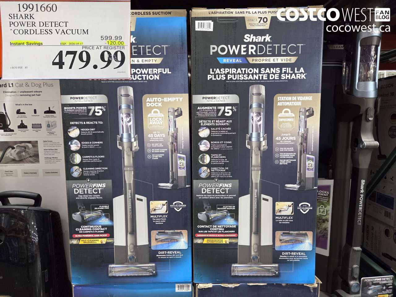 1991660 SHARK POWER DETECT CORDLESS VACUUM ($120.00 INSTANT SAVINGS EXPIRES ON 2026-05-17) $479.99