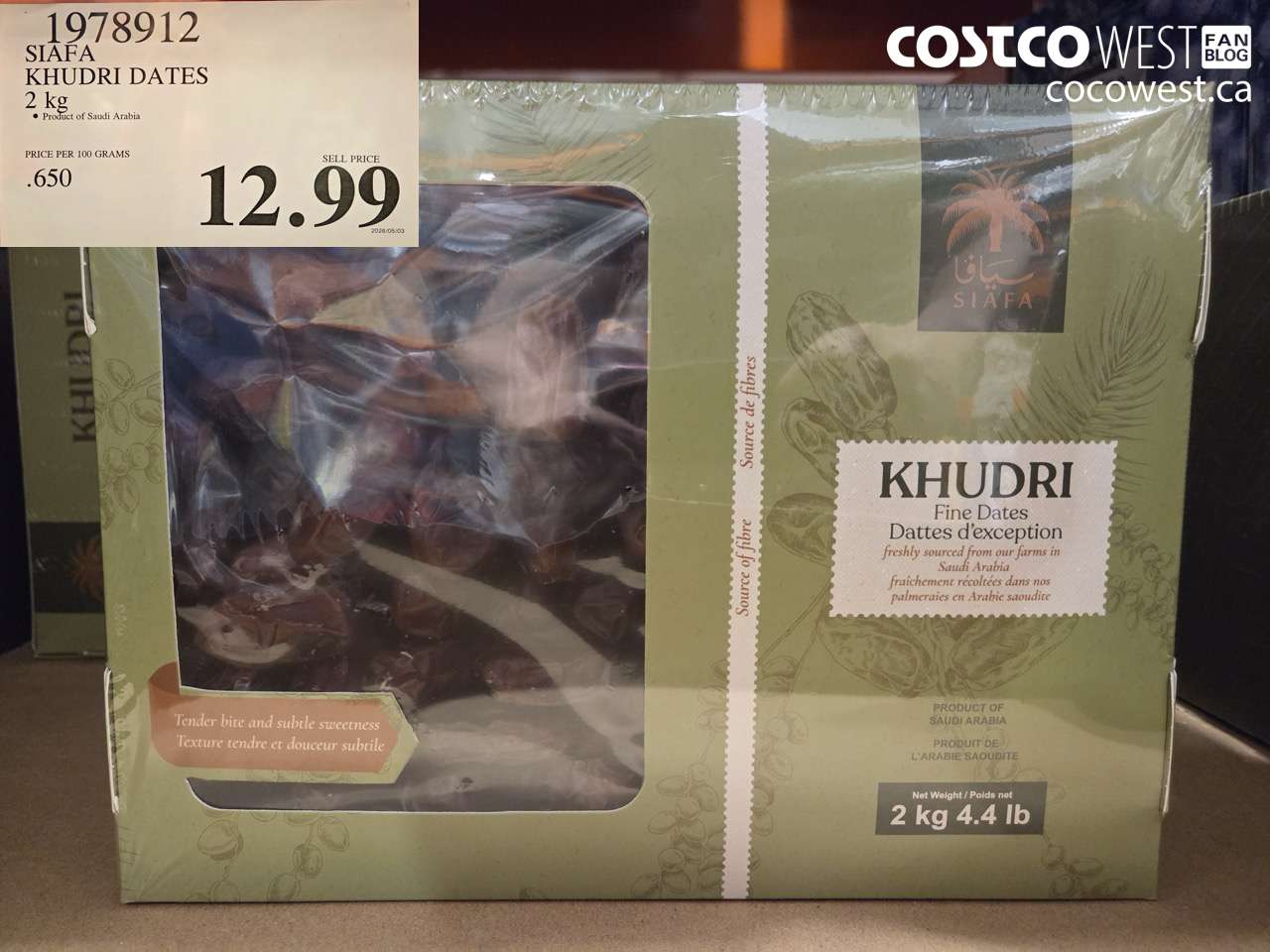1978912 SIAFA KHUDRI DATES 2 KG $12.99