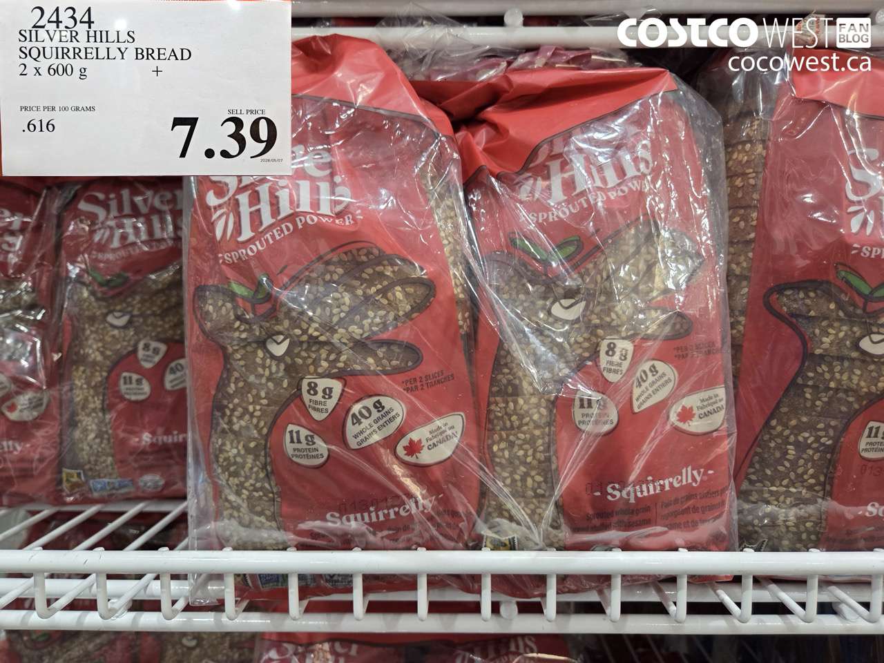 2434 SILVER HILLS SQUIRRELLY BREAD 2 X 600 G $7.39