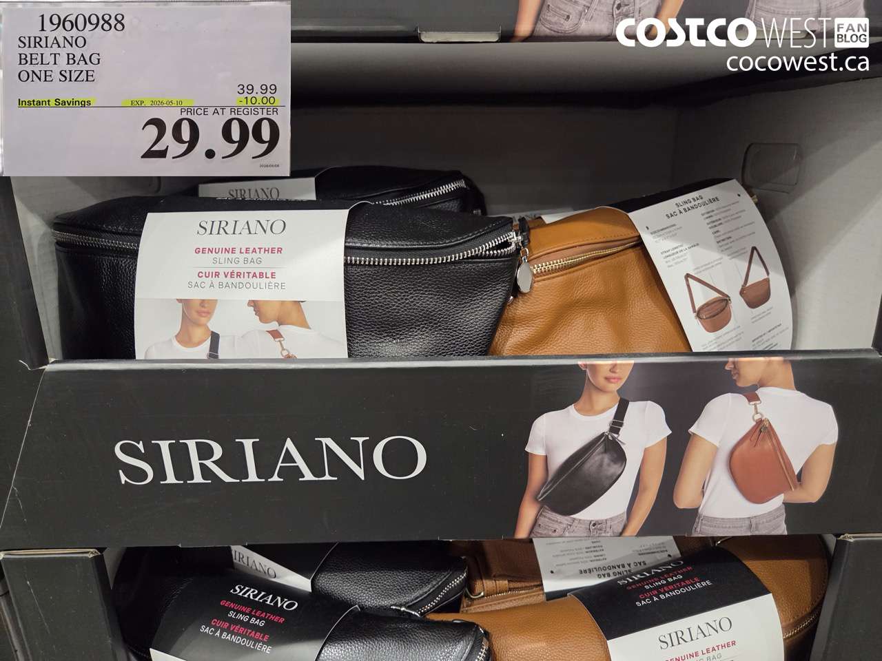 1960988 SIRIANO BELT BAG ONE SIZE ($10.00 INSTANT SAVINGS EXPIRES ON 2026-05-10) $29.99