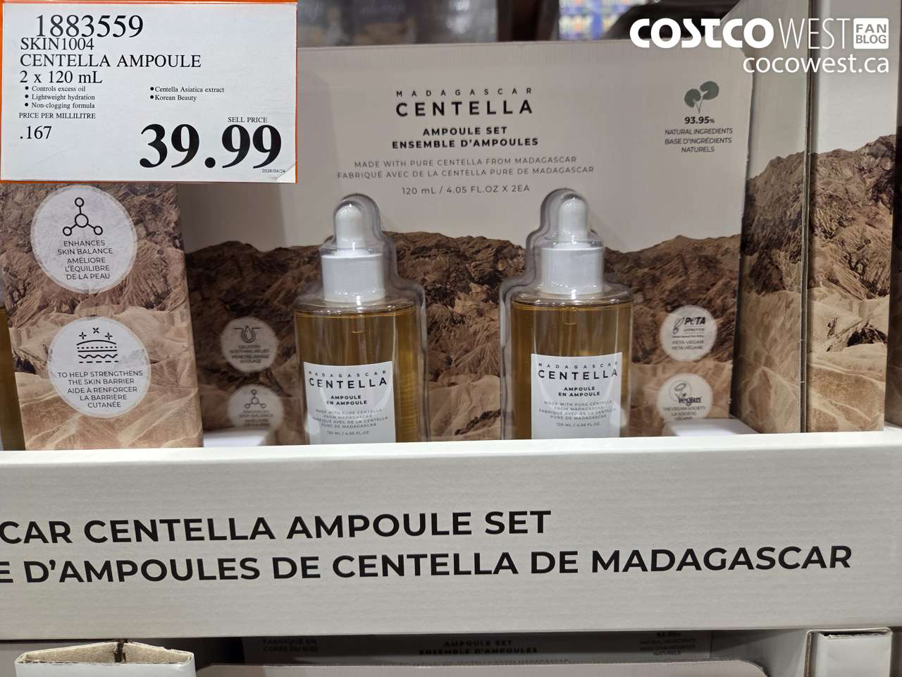 188359 SKIN1004 CENTELLA AMPOULE 2 X 120 ML $39.99