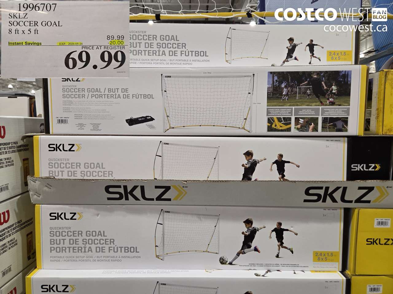 1996707 SKLZ SOCCER GOAL 8 FT X 5 FT ($20.00 INSTANT SAVINGS EXPIRES ON 2026-05-24) $69.99