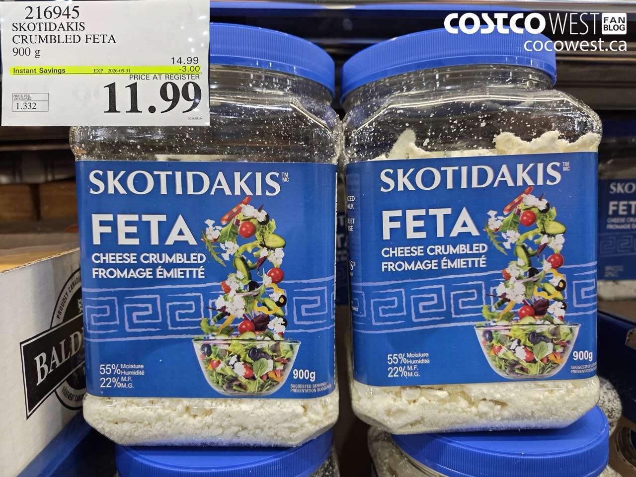 216945 SKOTIDAKIS CRUMBLED FETA 900 G ($3.00 INSTANT SAVINGS EXPIRES ON 2026-05-31) $11.99