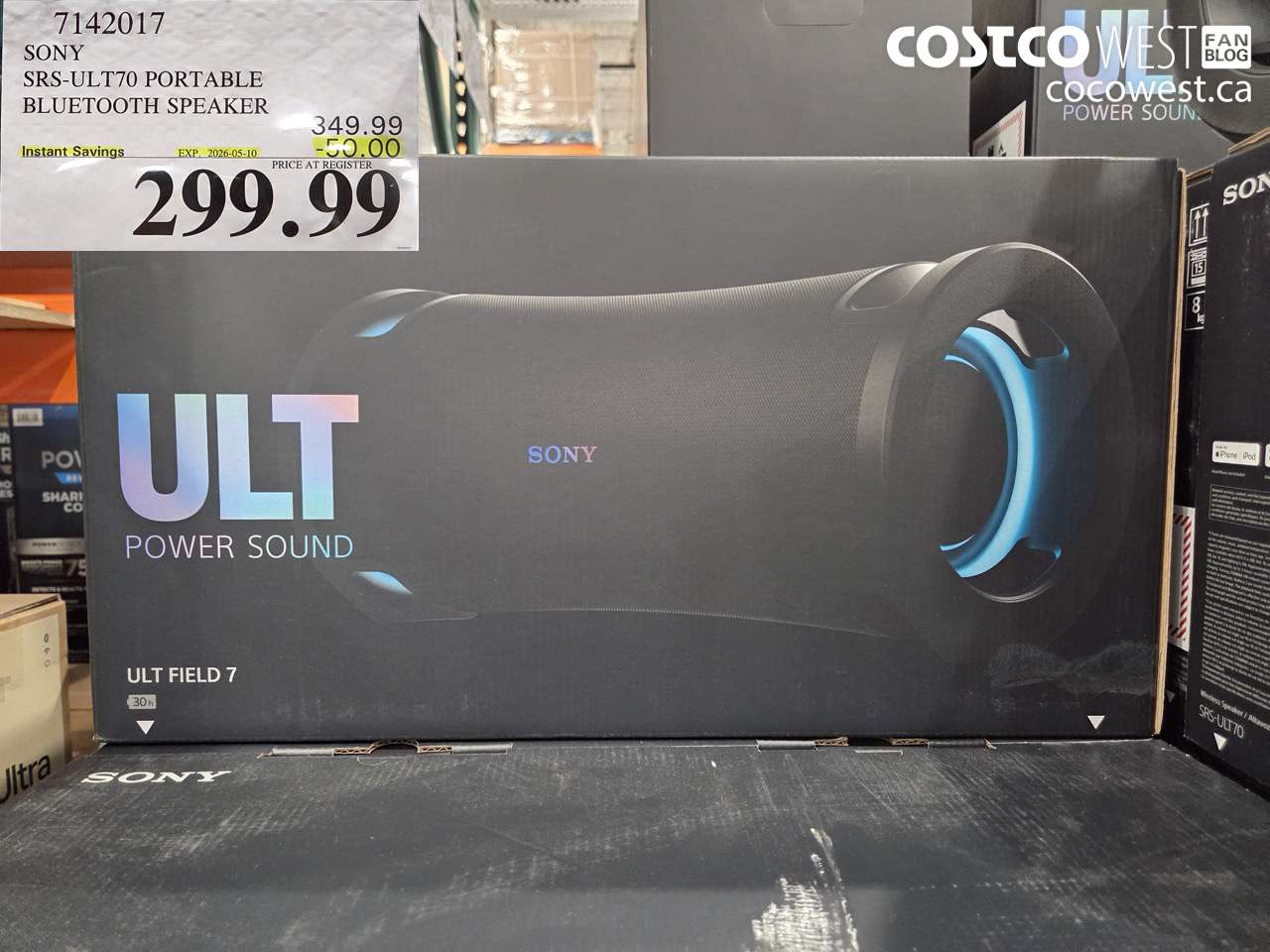 7142017 SONY SRS-UL70 PORTABLE BLUETOOTH SPEAKER ($50.00 INSTANT SAVINGS EXPIRES ON 2026-05-10) $299.99