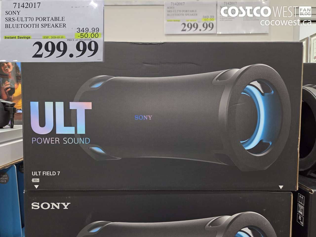 7142017 SONY SRS-ULT70 PORTABLE BLUETOOTH SPEAKER ($50.00 INSTANT SAVINGS EXPIRES ON 2026-05-10) $299.99