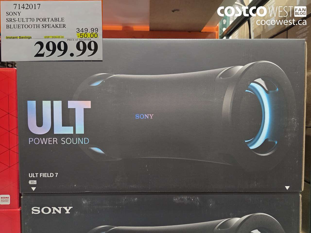 7142017 SONY SRS-ULT70 PORTABLE BLUETOOTH SPEAKER ($50.00 INSTANT SAVINGS EXPIRES ON 2026-05-10) $299.99