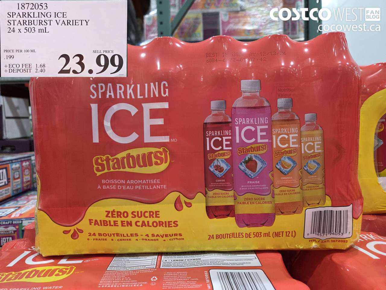 1872053 SPARKLING ICE STARBURST VARIETY 24 X 503 ML $23.99