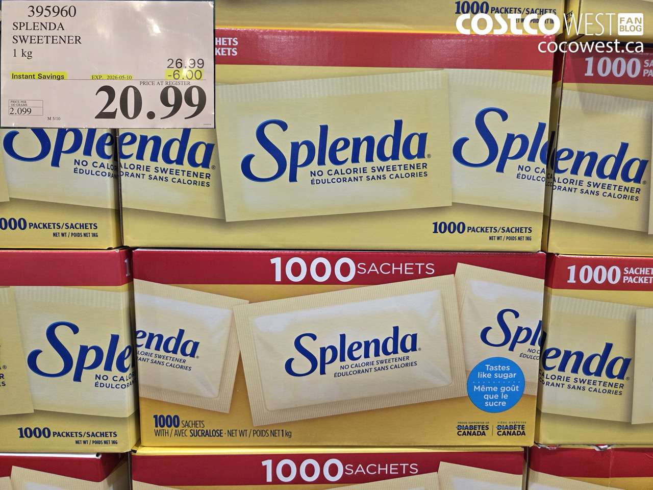 395960 SPLENDA SWEETENER 1 KG ($6.00 INSTANT SAVINGS EXPIRES ON 2026-05-10) $20.99