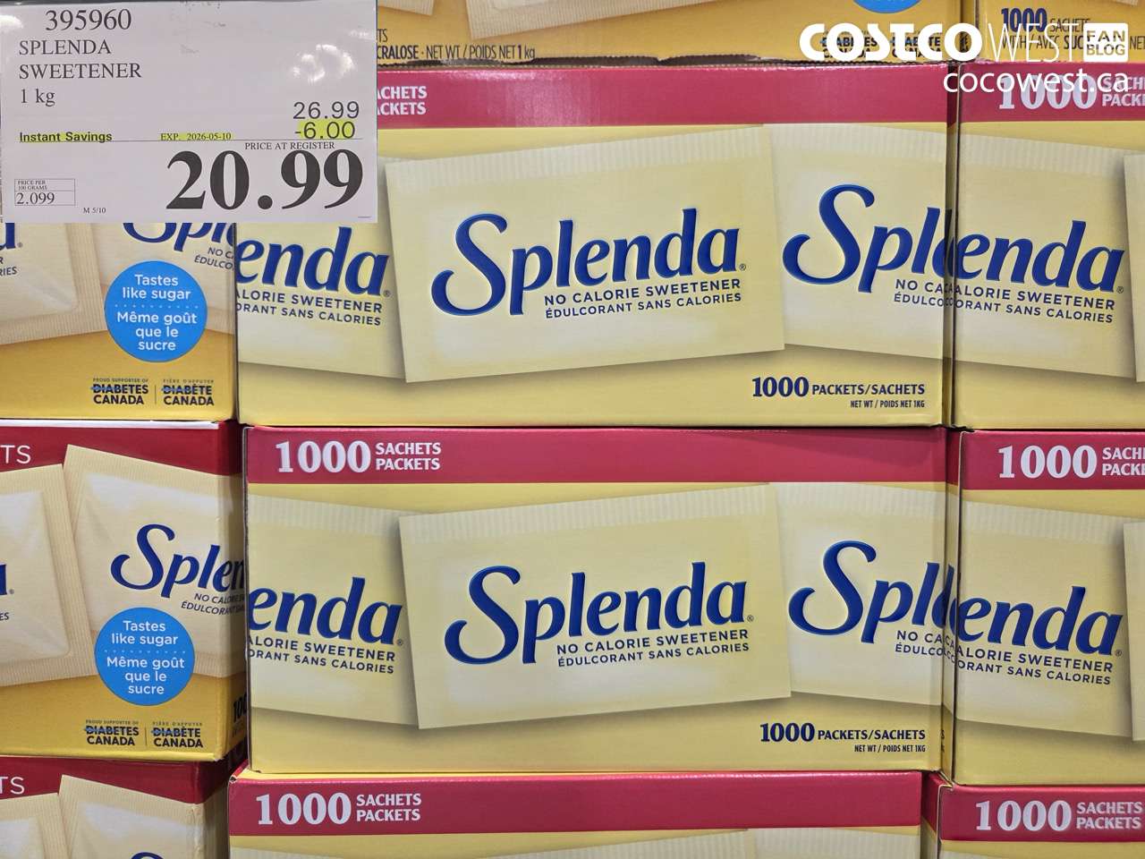 395960 SPLENDA SWEETENER 1 KG ($6.00 INSTANT SAVINGS EXPIRES ON 2026-05-10) $20.99
